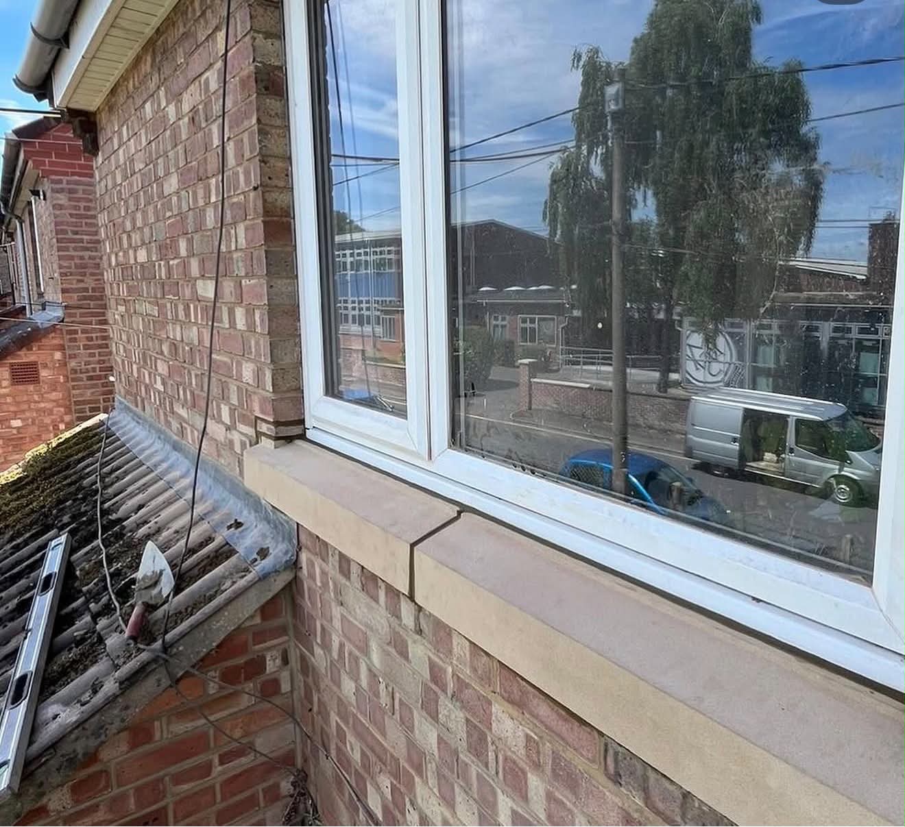 Brick and stone window sill detail