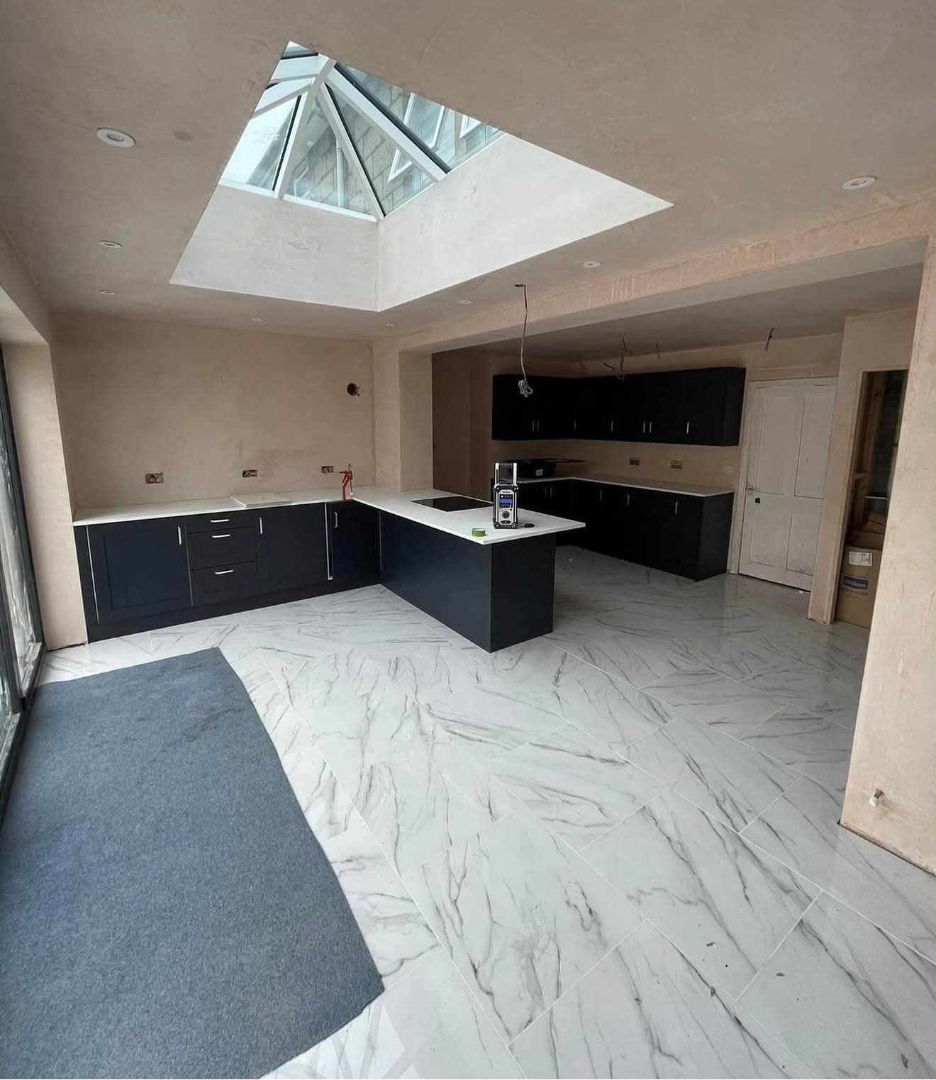 Finished kitchen extension in Wiltshire