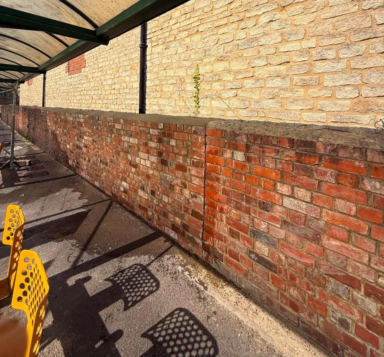 Repointed brick wall completed by Wiltshire Brickwork