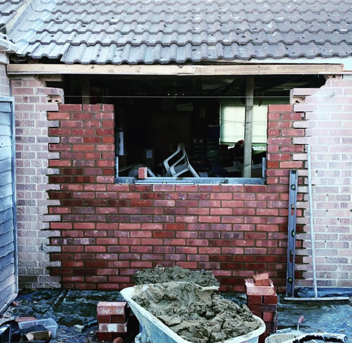 Steps and piers built by Wiltshire Brickwork